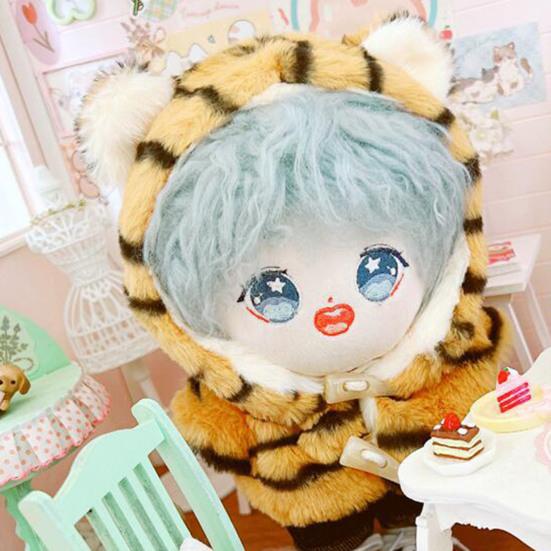 Doll Clothes Tiger Pattern Dress-up Fabric Beautiful Doll Hooded Coat Pants Outfit for 20cm Doll