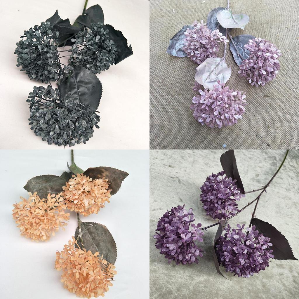 Artificial Snowball Hydrangea Stems 27in Multibranch For Wedding Home Decor Photography