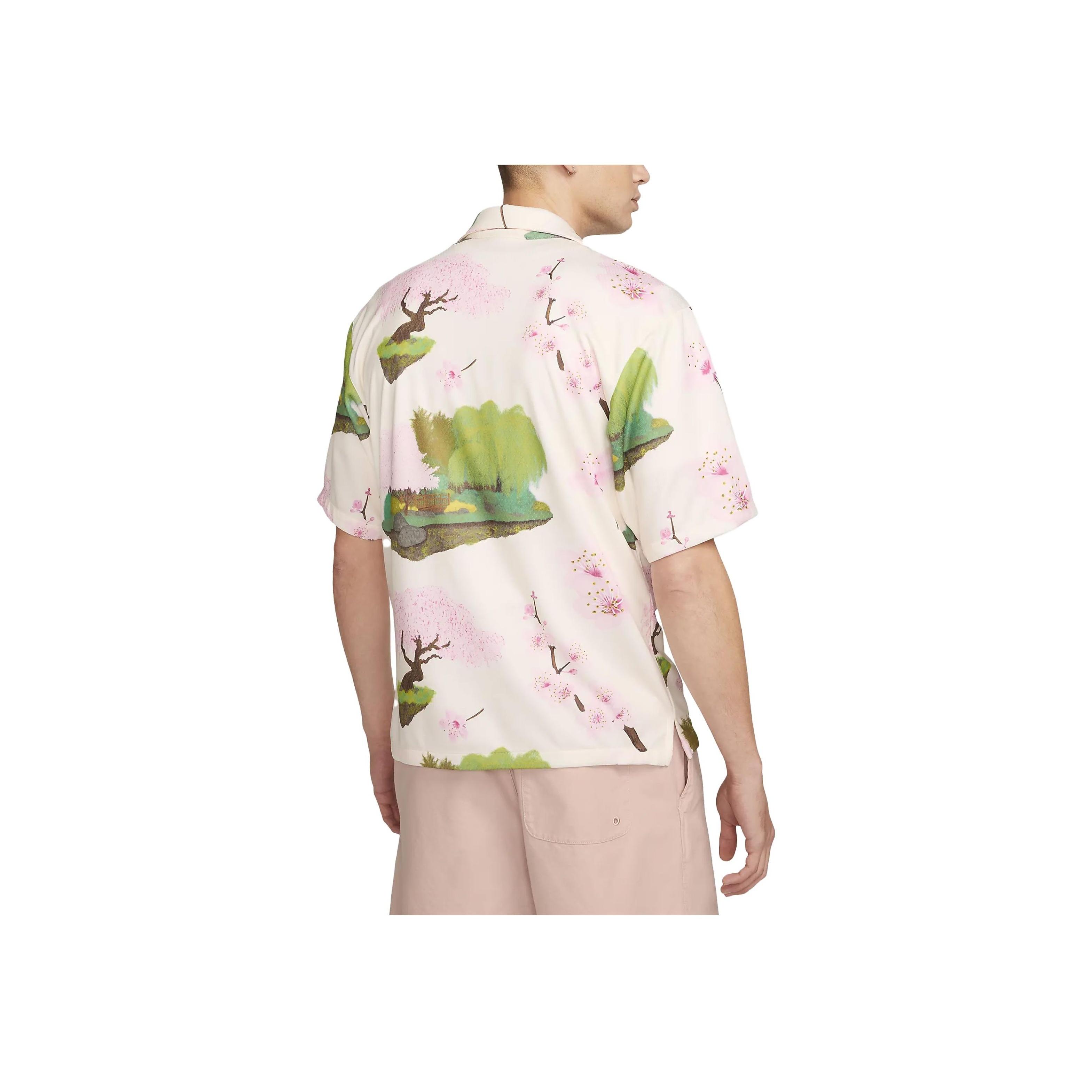 

Nike Спортивная рубашка с коротким рукавом и квадратным вырезом с принтом «Вишневый цвет», мужские рубашки розового цвета FN1842-133 M