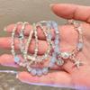 Beach Vacation Sea Star Silver Beads Stringing and Beading Handcrafted Bracelet for Women, A Niche and Exquisite Handcrafted Bracelet Accessory.