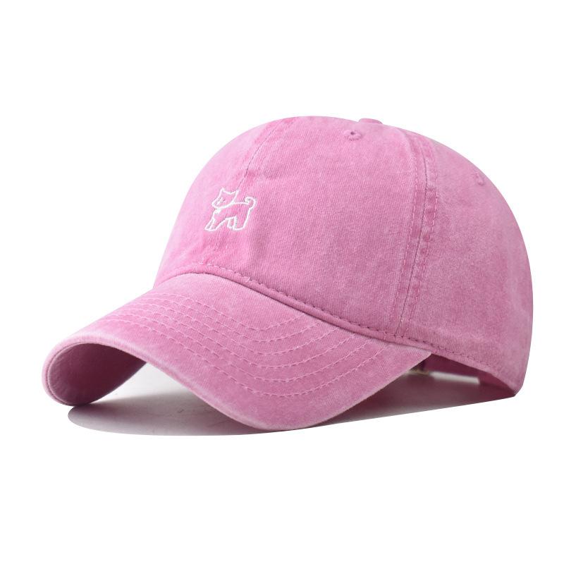 

Korean Style Puppy Baseball Cap Cute Embroidered Washed Cotton Dad Hat For Women & Men, Spring Summer Street Fashion Unisex белый
