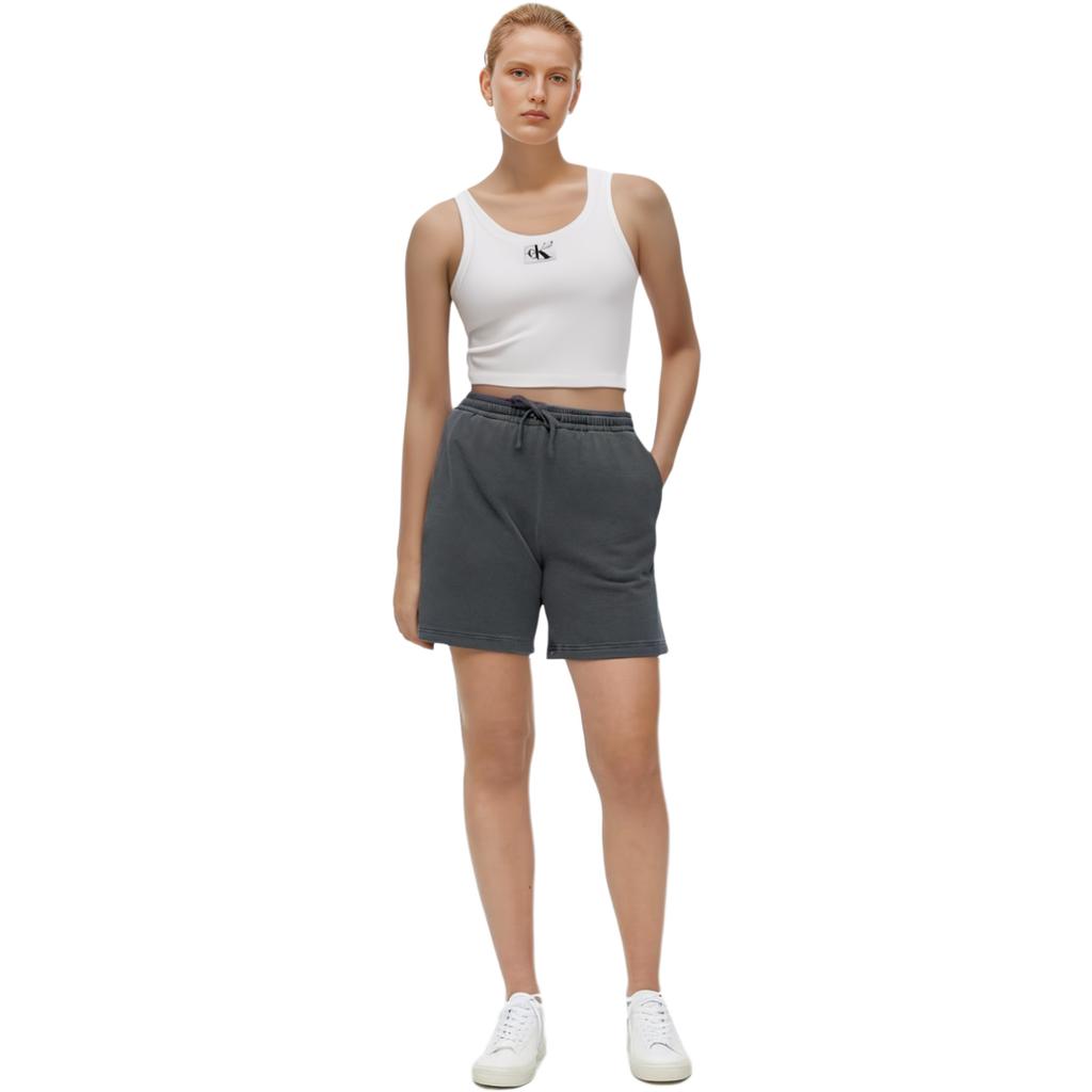 Calvin Klein Jeans Simple Letter Logo Pullover Casual Knit Vest Women Tops Moonlight-White J222566