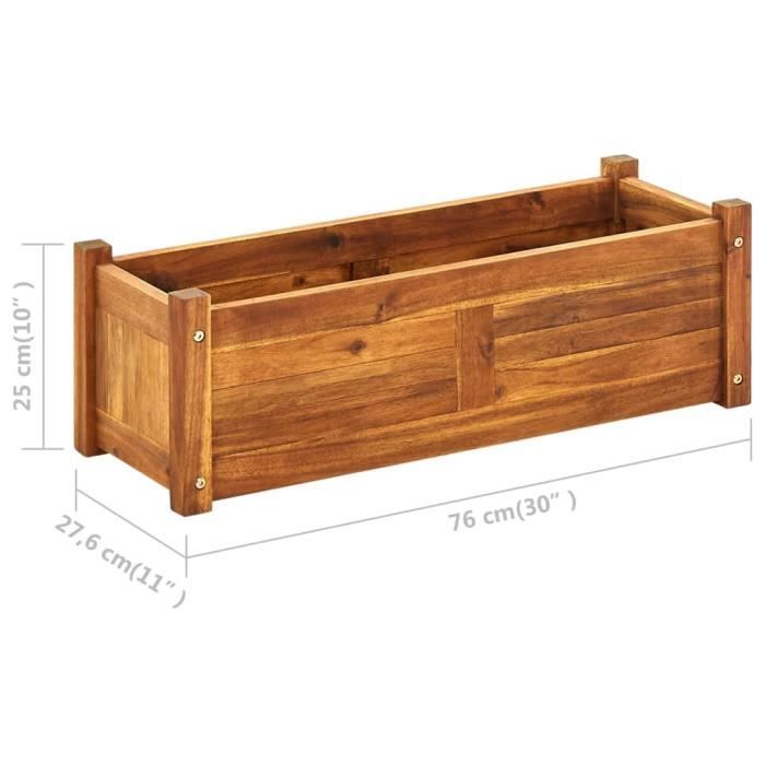 VidaXL Lit surélevé de jardin Bois d'acacia 76x27,6x25 cm