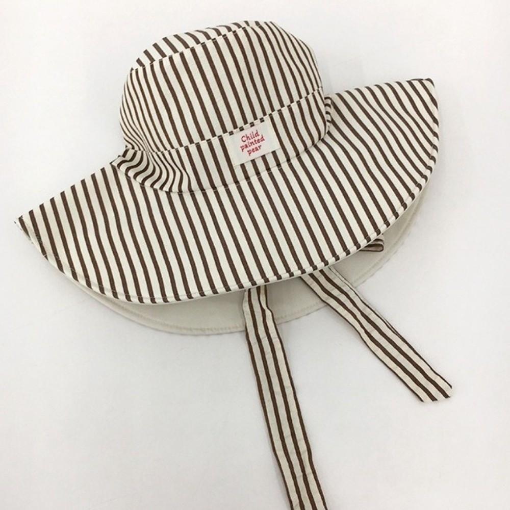 Wide Brim Striped Sun Hat UV Protection Fishmen Hat Fashion Reversible Bucket Hat  Summer