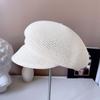 Japon yıldızı aynı kapaklı kadın moda düzensiz güneş koruyucu hasır şapka gazeteci şapkası rahat şövalye şapkası