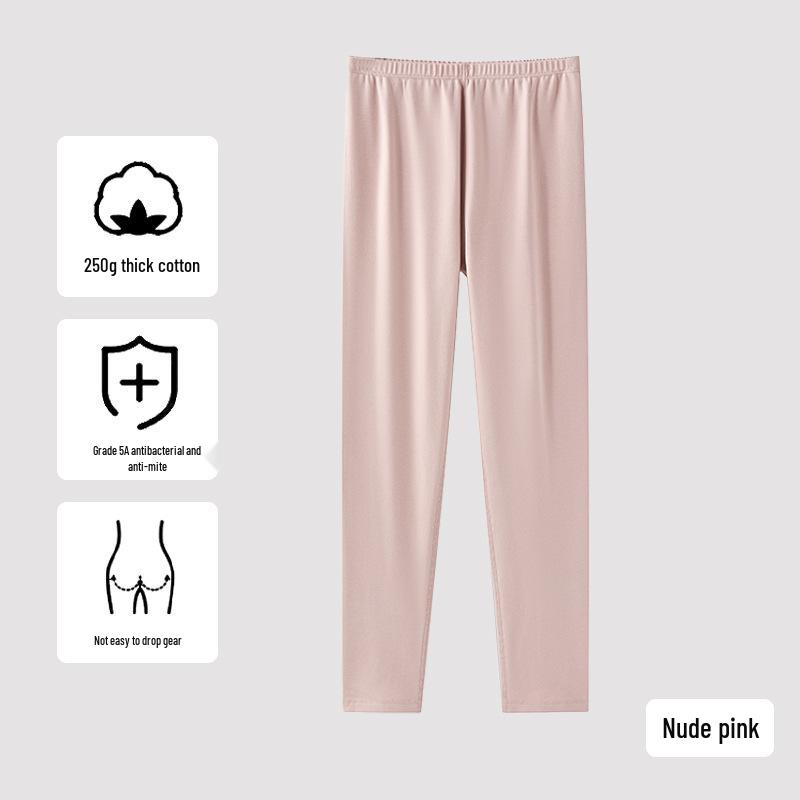 Women's Extra Thick Pure Cotton Plus Size Warm Autumn Pants 250g - Antibacterial Base Layer