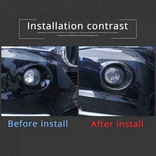 Carbon Fiber ABS Front Fog Light Lamp Cover Ring Trim Fit for BMW X5 F15 2014-18