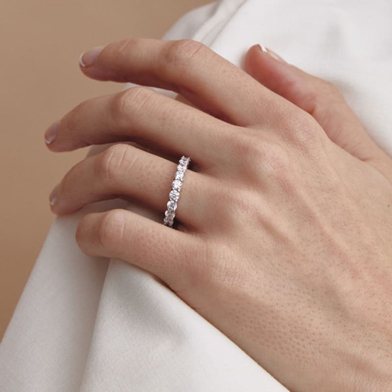 Hyeres-lor Essence Silver (W) Classic Tennis Ring 3.0mm White HL4R42411W9