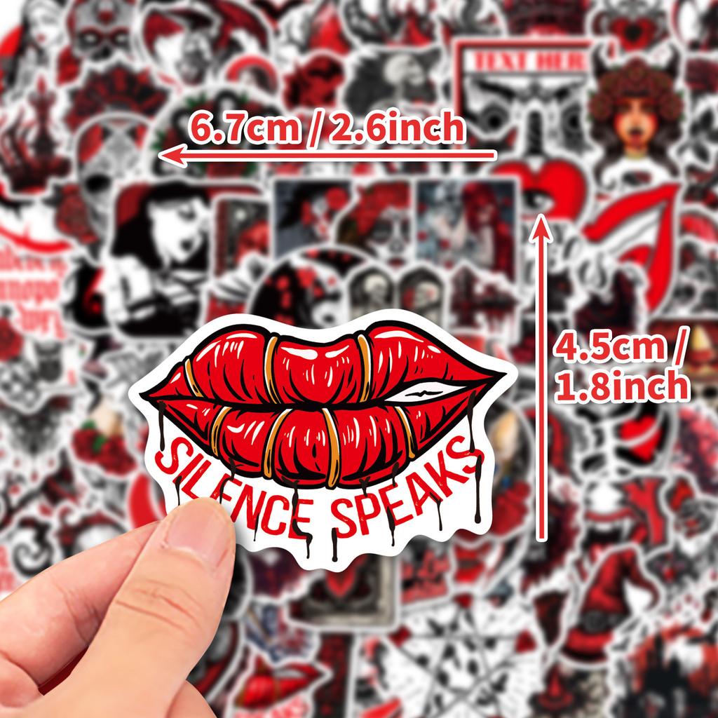 100 Cool Gothic Style Personalized Stickers DIY Water Cup Suitcase Skateboard Mobile Phone Case Refrigerator Decoration Stickers