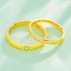 Vietnam Sand Gold Love Couple Rings: Elegant Brass Gold-Plated Wedding Bands for Men and Women