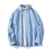 Mens Plaid Loose Long Sleeve Casual Thin Shirt Outerwear