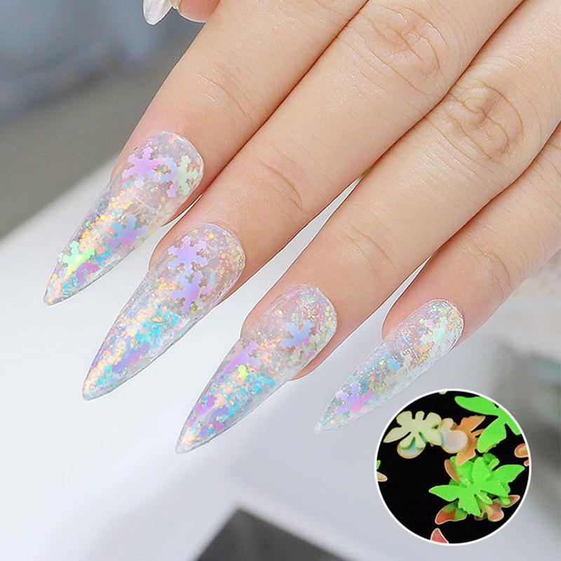 12 Colors/Set Nail Sticker Decor Sparkly Alphabet Small Laser Glitter Nail Sequin DIY Letter Nail Art Decorations Accessories