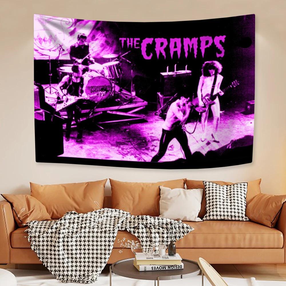 Rock Band CCramps Tapestry Music Poster Wall Hanging Bedroom Dorm Decor Party Or Concert Background Cloth Friend Gift