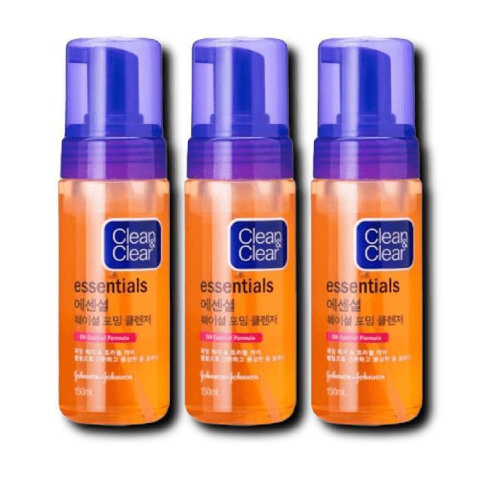 CLEAN & CLEAR Essential Facial Foaming Cleanser 150ml x 3 Cleansing Foam (30278355)