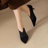 Fashion French Retro Pointed Thin Heeled Short Boots with Kitten Heels Ankle Boots, Combined with Elastic Deep Cut High Heels for Women