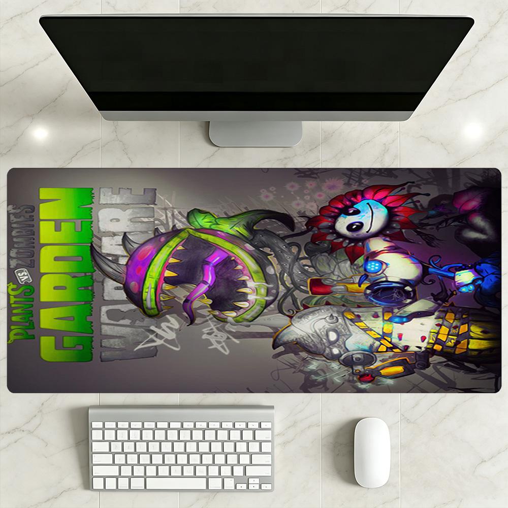 Plants Vs. Zombies Large Mouse Pad Desk Mouse Pad Computer Desk Mat Non-Slip Rubber Base Office and Gaming Desk Decoration