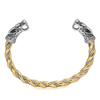 Viking Double Wolf Head Open Gold Silver Solid Bracelet Fashion Gifts Punk Adjustable Bracelets