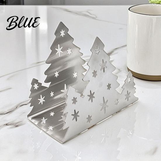 Christmas Tree Napkin Holder Holder Stainless Steel Vertical Paper Towel Stand Festive Organizer Decorative Dispenser for Holiday Party Dining Table