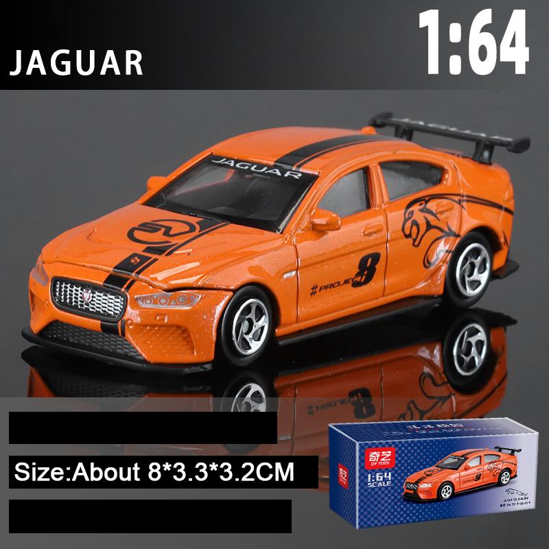 

1:64 Diecast Alloy JAGUAR XE SV Project 8 Miniature Toys Car Model Rubber Tires Four Wheel Suspension Vehices Student Kids Gifts оранжевый
