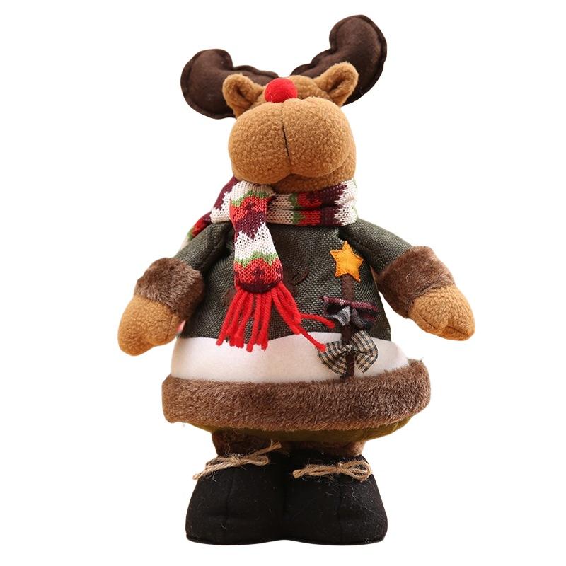 

Christmas Snowman And Reindeer Standing Plush Toy Perfect Holiday Decoration And Gift Cloth) Elk