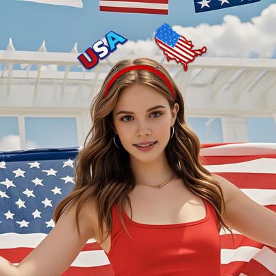 1/15Pcs Party Headband American Flag Headband Memorial Day Independence Day July 4th Headpiece Patriotic Party Accessory