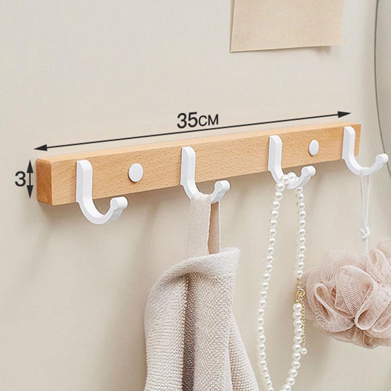 Black/White Aluminum Bathroom Hook Walnut Wall-mounted Clothes Hanger Coat Hat Hook Shower Room Storage Hooks Bedroom Hooks