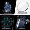 POEDAGAR Sportuhren für Herren Wasserdicht Leuchtend Datum Uhr Chronograph Leder Quarz Funktionell Armbanduhr Reloj