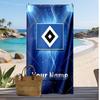 Hamburger SV Personalized Printed Beach Towel Soccer Logo Support Custom Name Text Absorbent Towel For Sport Travel Special Gift