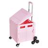 Foldable Cart with Stair Climbing Wheels Collapsible Rolling Crate 65L