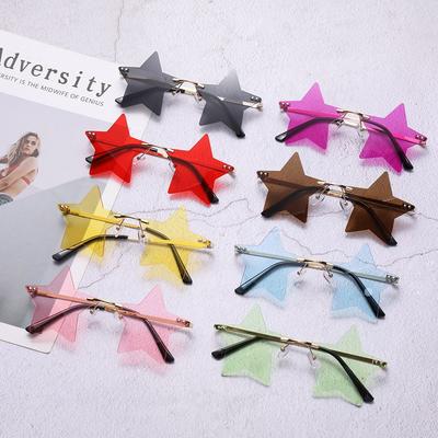 Rimless Star Shape Sunglasses Funny Pentagram Eyewear Sunglasses for Women & Men Party Glasses Decoration Eyeglasses