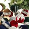 Flocked Velvet Ornaments Exquisite Christmas Ball Ornaments Velvet Christmas Ball Soft-Touch Glitter Sequin Decorations
