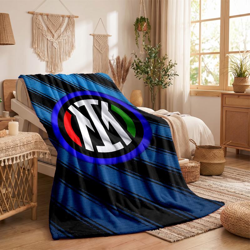 Inter Mailand Print Flanelldecke Weich Warm Sofa Bett Überwurfdecke Für Zuhause Büro Schlafzimmer
