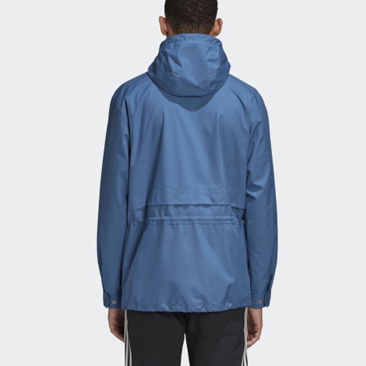 Adidas Originals Trefoil Solid Sport Casual Hooded Jacket Men Outerwear Blue FR9280
