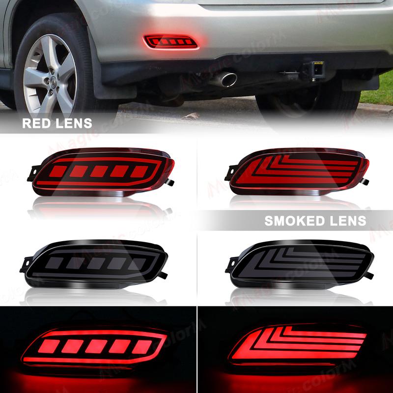 For Lexus RX For Toyota Harrier 2003 - 2008 For Venza 2013 - 2015 Rear Bumper Reflector Lights Dynamic Turn Signal Brake Lamps