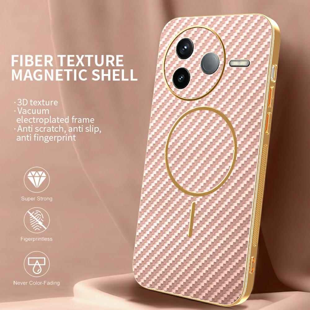 For Xiaomi Redmi K80 5G/Poco F7 Pro 5G Phone Case Carbon Fiber Textured Electroplated TPU Back Cover