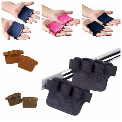 Läder Handflatskydd Anti-halk Fitness Handskar för 1 Par Pull-ups Träning