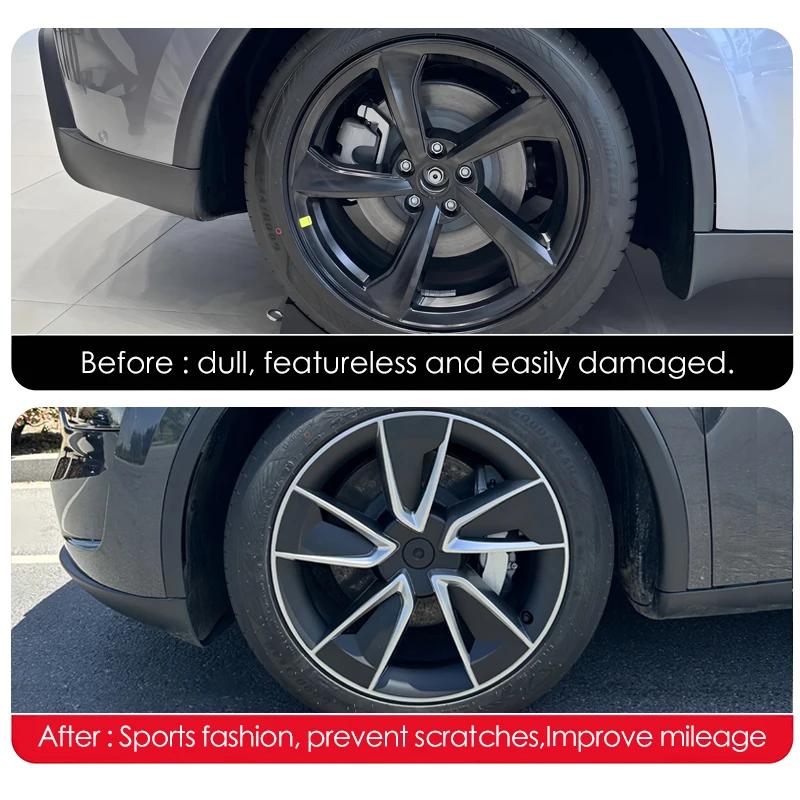 4PCS Hub Cap for Tesla Model Y Juniper 19-Inch 2025 Performance for Crossflow Wheel Cover Automobile Hubcap Full Rim Accessories