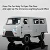 1:18 Scale Russian UAZ TRAVELER Car Model Toy Alloy Body Metal Diecast Vehicles Models Pull Back Sound Light for Children Gifts