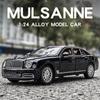 Diecast 1/24 Maßstab Bentley Mulsanne Legierungsmodellauto Sammlerfahrzeug Simulation Sound & Licht Metall Spielzeugauto Spielzeug für Kinder Geschenk