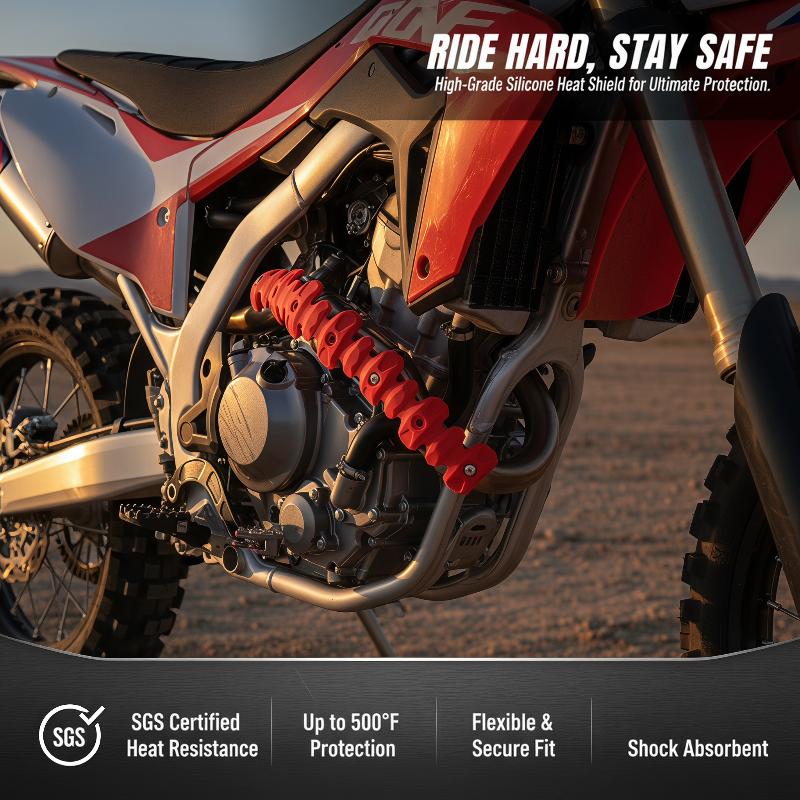 Motorcycle Exhaust Pipe Silicone Heat Shield Protector Anti Scald Guard Cover With Clamp For Dirt Bike Off Road Motorbike Repair