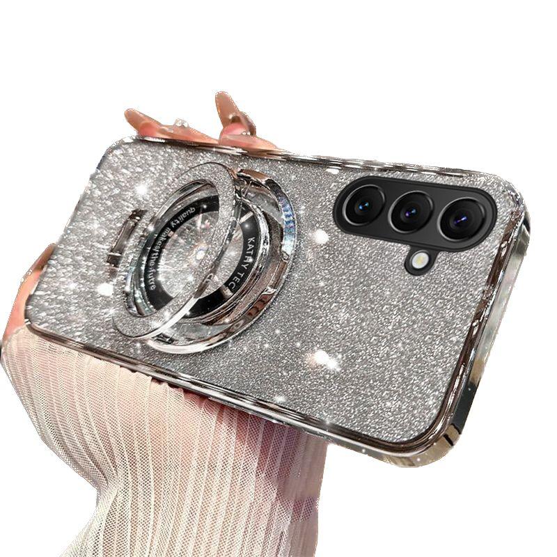 

Розкішний Магнітний Чохол-Підставка з Блискітками Magsafe для Samsung Galaxy A16 A36 5G 36 A 16 4G Силіконова Накладка для Samsung A36 A16 5G 16 4G SamsungGalaxy A16 4G срібний