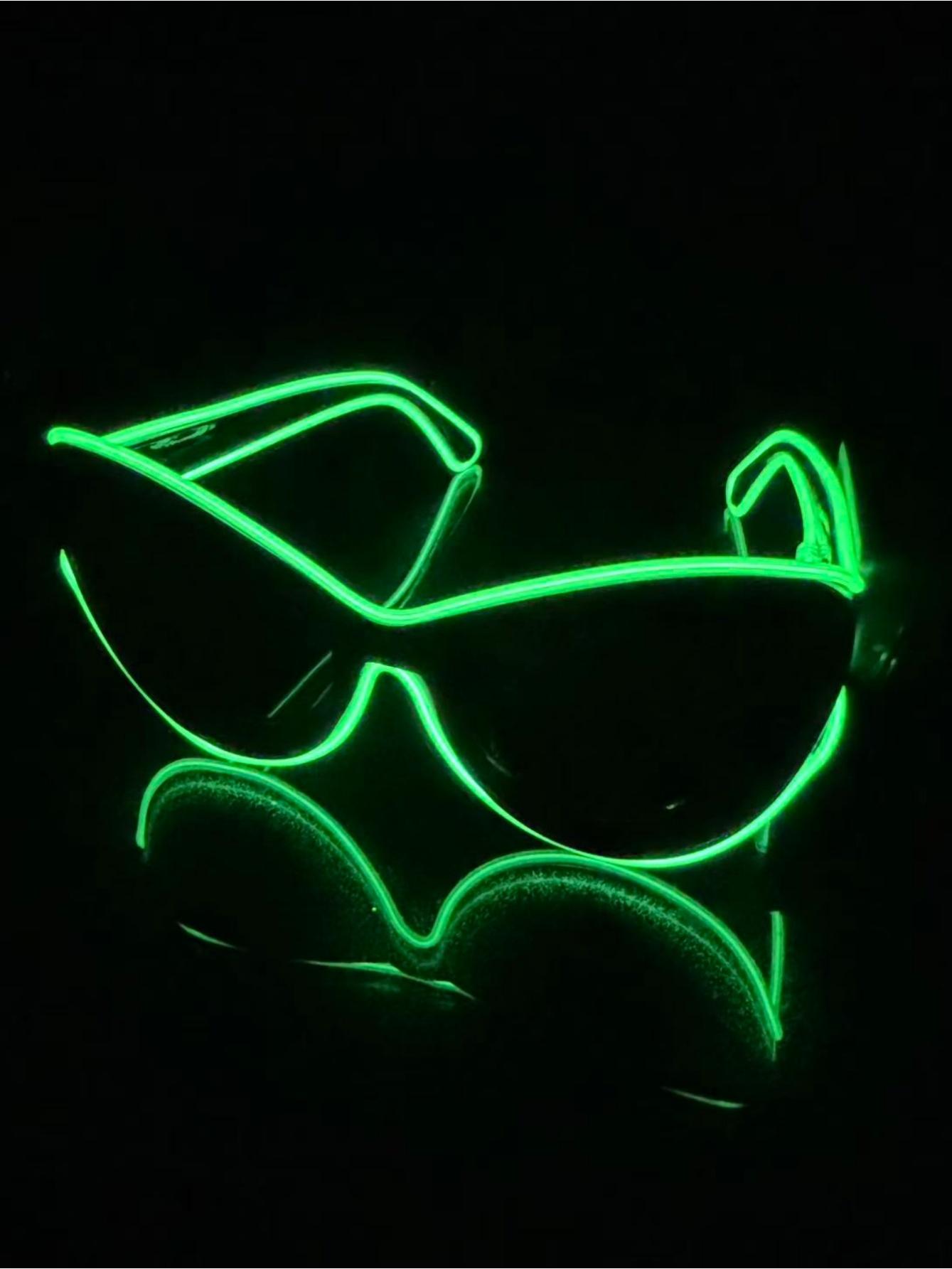 

Беспроводные EL светящиеся очки Диско светящиеся светодиодные Солнцезащитные очки онлайн-знаменитости Пиксельные KTV Бар Атмосфера Концерт Вспышка. green