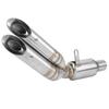 Motorcycle Exhaust Middle Link Pipe Doubl Hole Muffler Stainless Steel Replacement for Z800