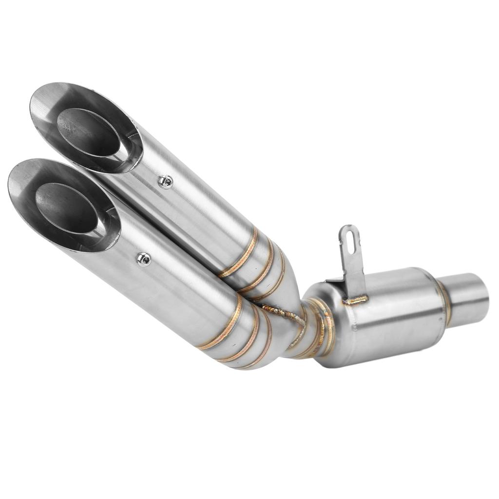 Motorcycle Exhaust Middle Link Pipe Doubl Hole Muffler Stainless Steel Replacement for Z800