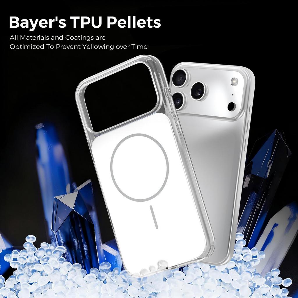 iPhone 17 Pro Max Transparent Frosted Magnetic Charging Protective Case - Creative & Personalized Design