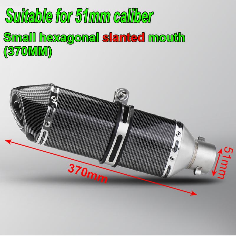HQ Universal 51mm Motorcycle Exhaust Pipe Length 300/370/470mm Stainless Steel ninja400 R3 Z900 S1000RR MT-07 pcx160 duke390 R1