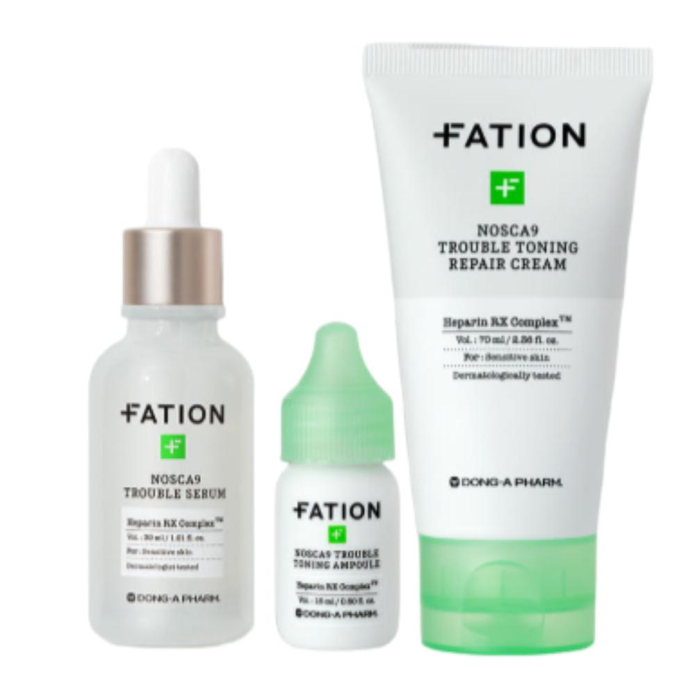 Fation Nosca9 Trouble Calming & Trace 3-Step Set (Serum 30ml + Trace Ampoule 15ml + Trace Cream 70ml)