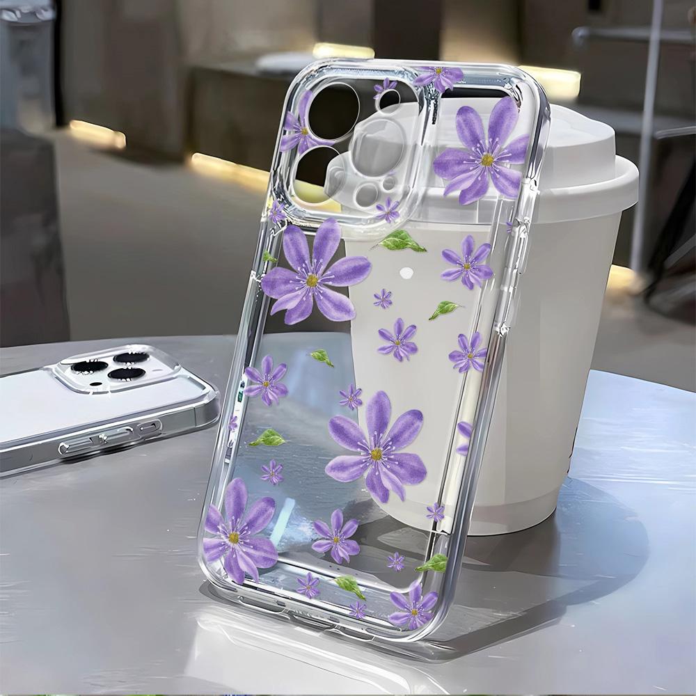 Plum Flower Phone Case for iPhone 16 Pro 15 14 Plus 13 12 11 17 Pro Max 17 Air 17 Pro Shockproof Case Cover