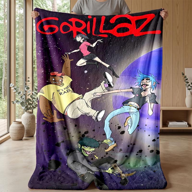 Soft Flannel Blanket Lightweight Cozy Bedroom Living Room CoverGorillaz