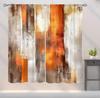 Abstract Burnt Orange Blackout Curtains,Retro Orange Grey Ombre Minimalist Oil Art Printed Window Drapes For Bedroom Living Room